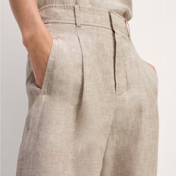 Brown Everlane High Waisted Wide Leg Linen Pants Size 00 - Picture 4 of 8